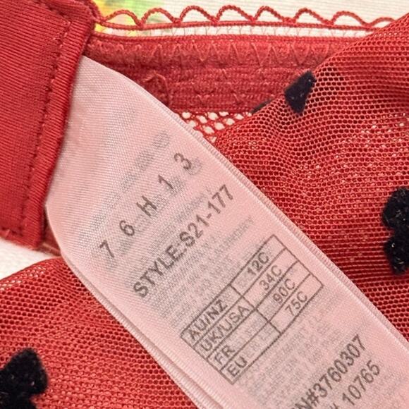 Stella McCartney Women's Bra Set Red/Wine Lace‎ Medium Coquette Fairy Romantic - Picture 5 of 6